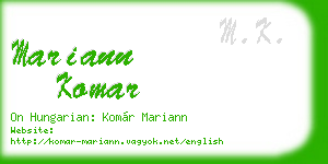 mariann komar business card